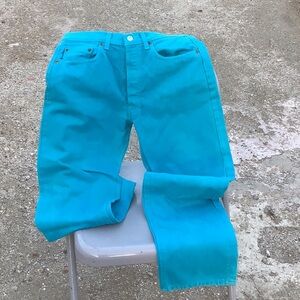 Levi's Vibrant Turquoise Straight Jeans vintage USA 31/30 used conditions